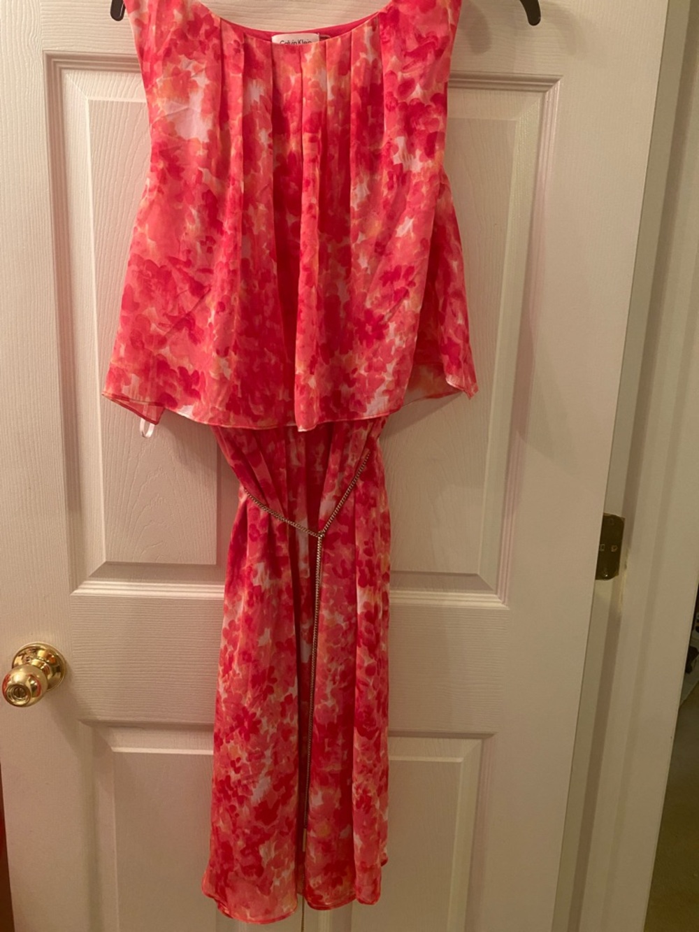 Calvin Klein Bright Pink Dress with Logo Tag